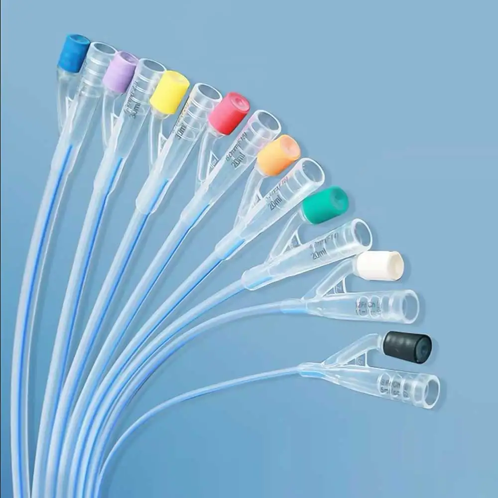 1Pcs 2 Way Medical Disposable Silicone Urinary Catheter 2 Ways Silicone Foley Balloon Catheter Cleaner Enema Anal Tube