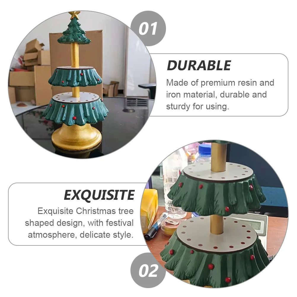 الحلو يعامل الوقوف شجرة عيد الميلاد 2-Tier كعكة عرض برج للحلوى الفاكهة كب كيك وجبة خفيفة تخدم عيد الميلاد حفل زفاف #5