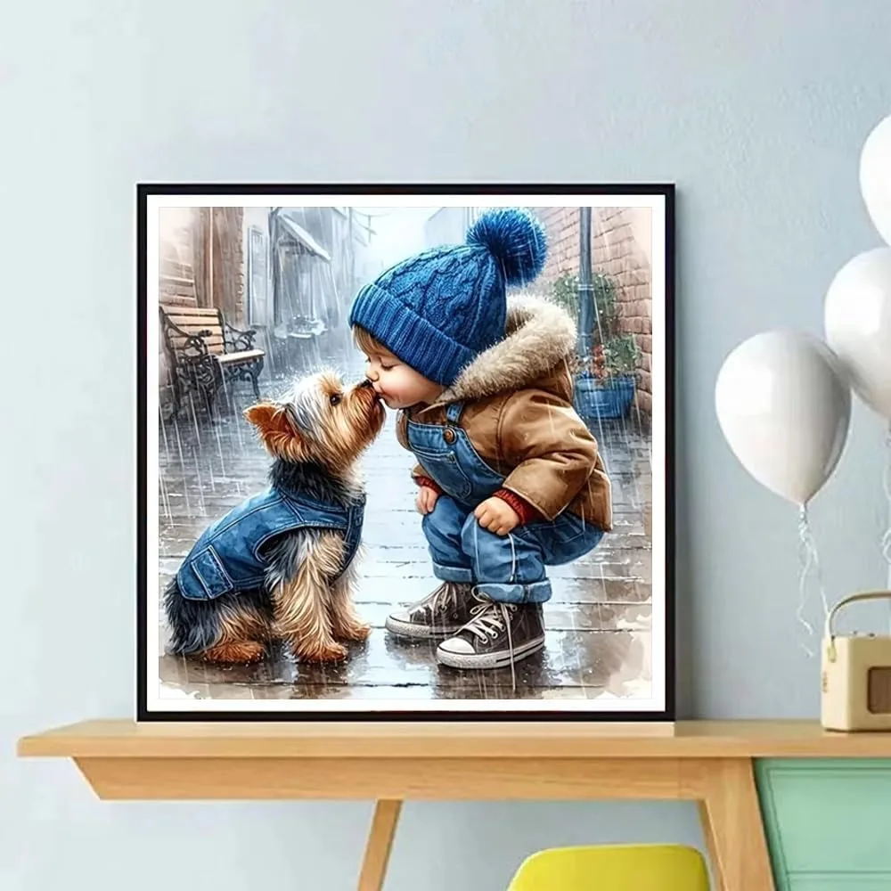 5D Diamond Painting Kits for Adults - Animal Dog, DIY Full Round Drill Gem Art, Home Wall Decor 11.8x11.8inch - view 5