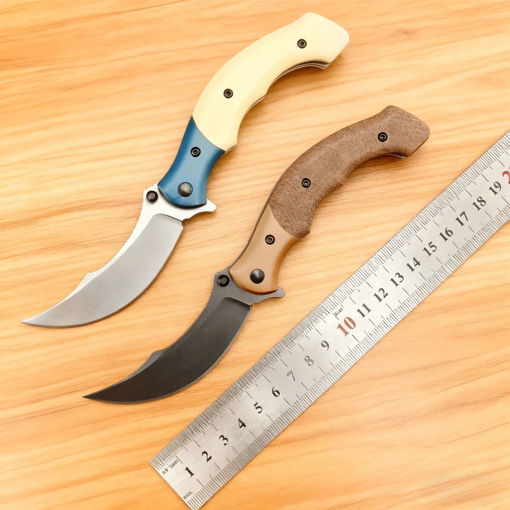 

Outdoor Self Defense Folding Knife High Hardness Knives Camping Hunting Tool 8Cr13Mov Blade G10 Handle Durable Pocket Knife