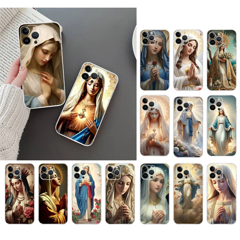 

Virgin Mary Phone Case For iphone 16 15 14 Pro Max 16 15 14 13 12 Pro 15Plus iphone 11