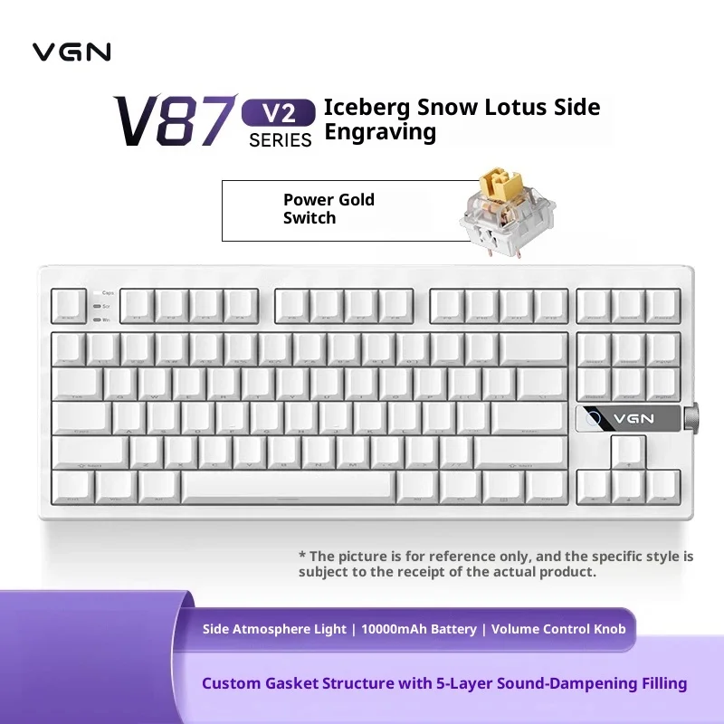 

Механическая клавиатура VGN V87 V2, беспроводная, Bluetooth, RGB, настраиваемая, для киберспорта, игровая, аксессуары для игровых ноутбуков, подарки