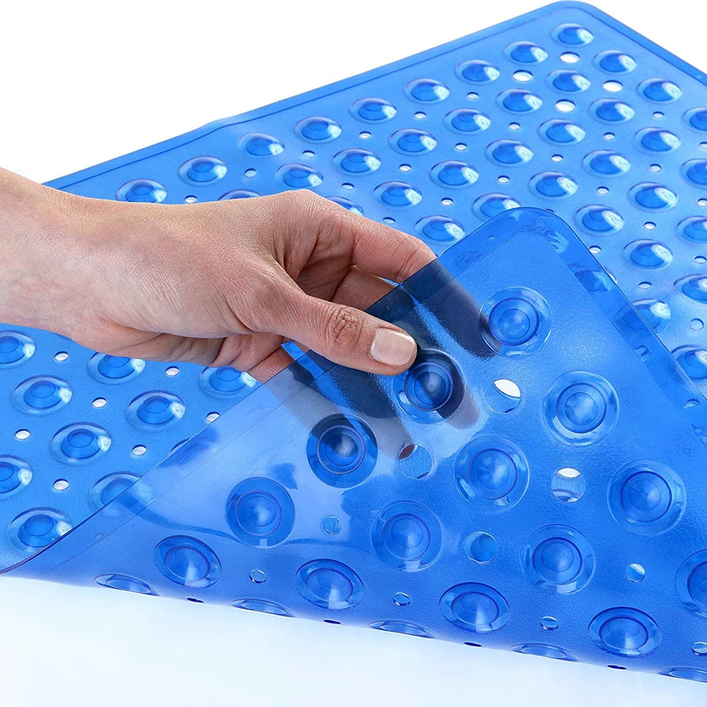 

Non Slip Bathroom Floor Mat Washable Shower Pads Blue Foot Pad Bath Tub Suction Design Skid Proof Mats Kitchen Living