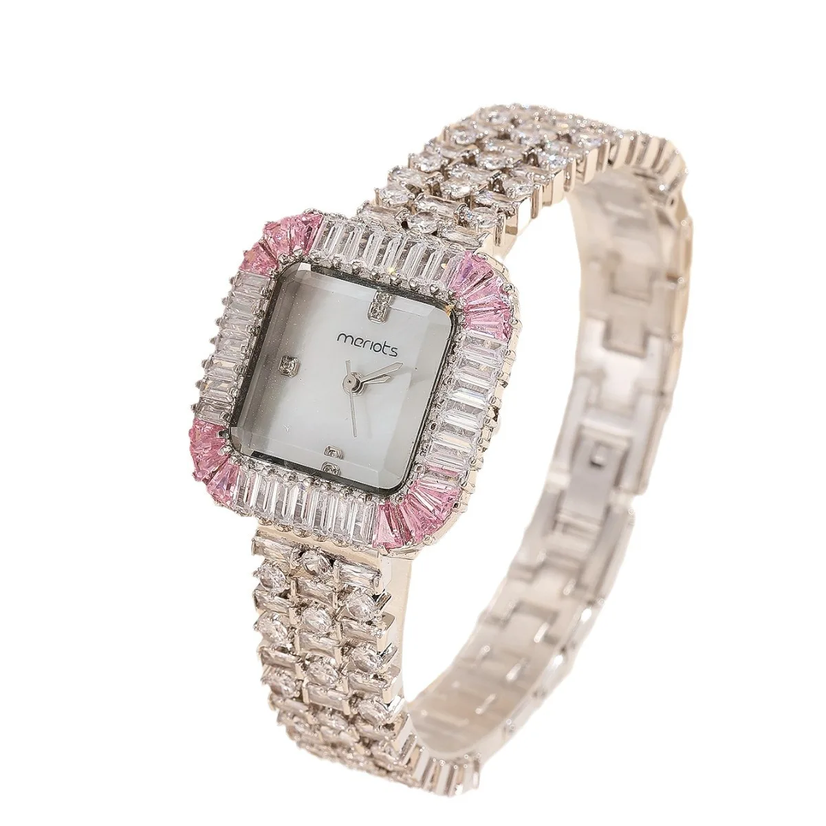 

Square sub-drill hand chain watch light luxury waterproof light luxury women's watch