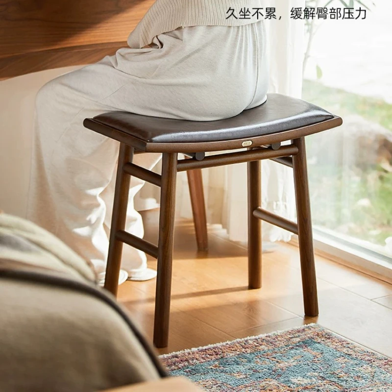 Sophisticated Luxurious Vanity Stool Minimalist Solid Wood Vanity Stool Durable Home Furniture Taburete De Maquillage ZY40HZD