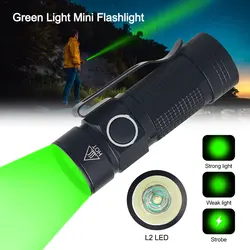 Mini LED EDC Cilp Flashlight 395nm/Red/White Torch USB Rechargeable Zoom Fishing Lantern Powerful 3 Lighting Mode Camping Lamp