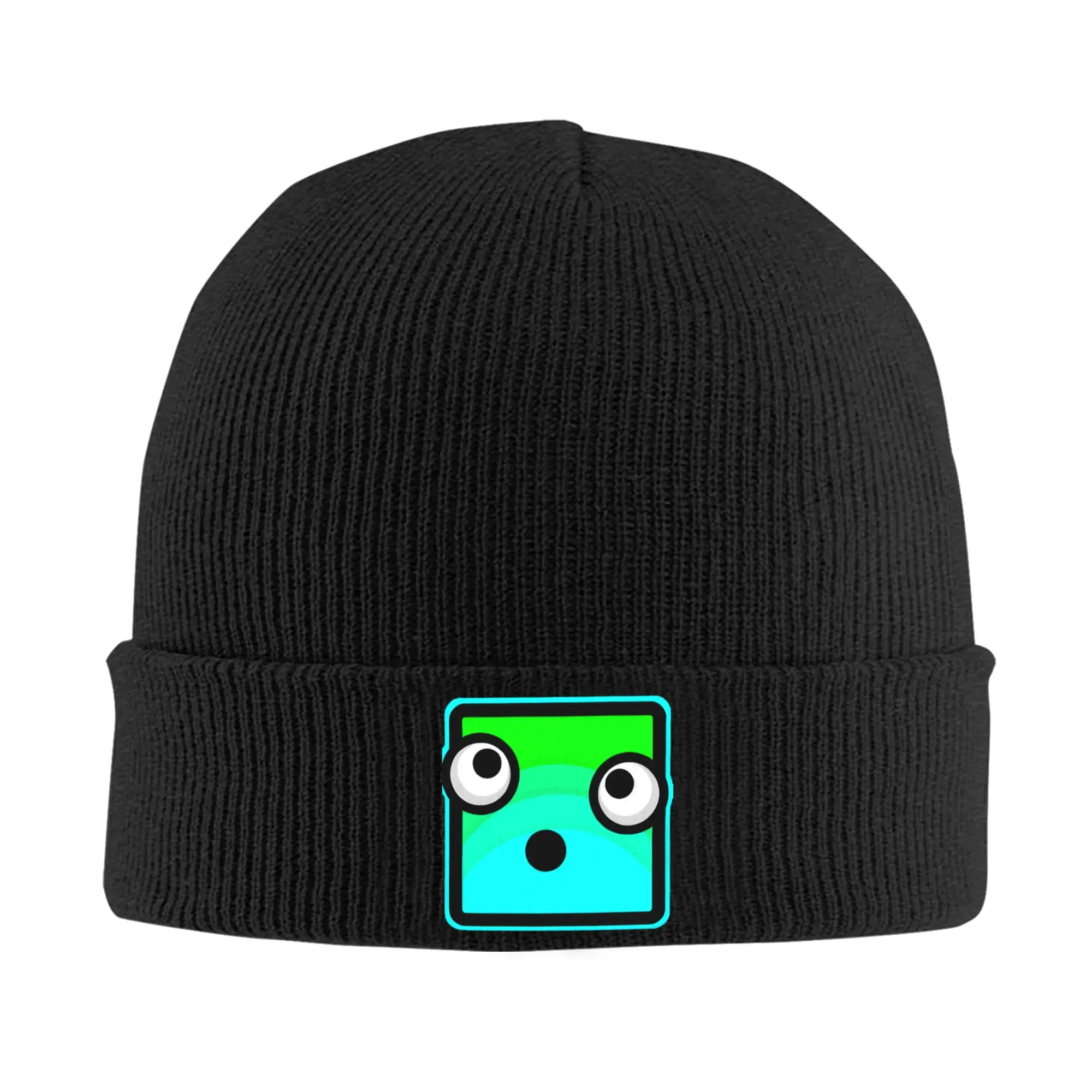 App Fun Games Geometric Dash  Hats Autumn Winter Skullies Beanies Street Geometry Dash Cap Men Women Acrylic Knitted Caps