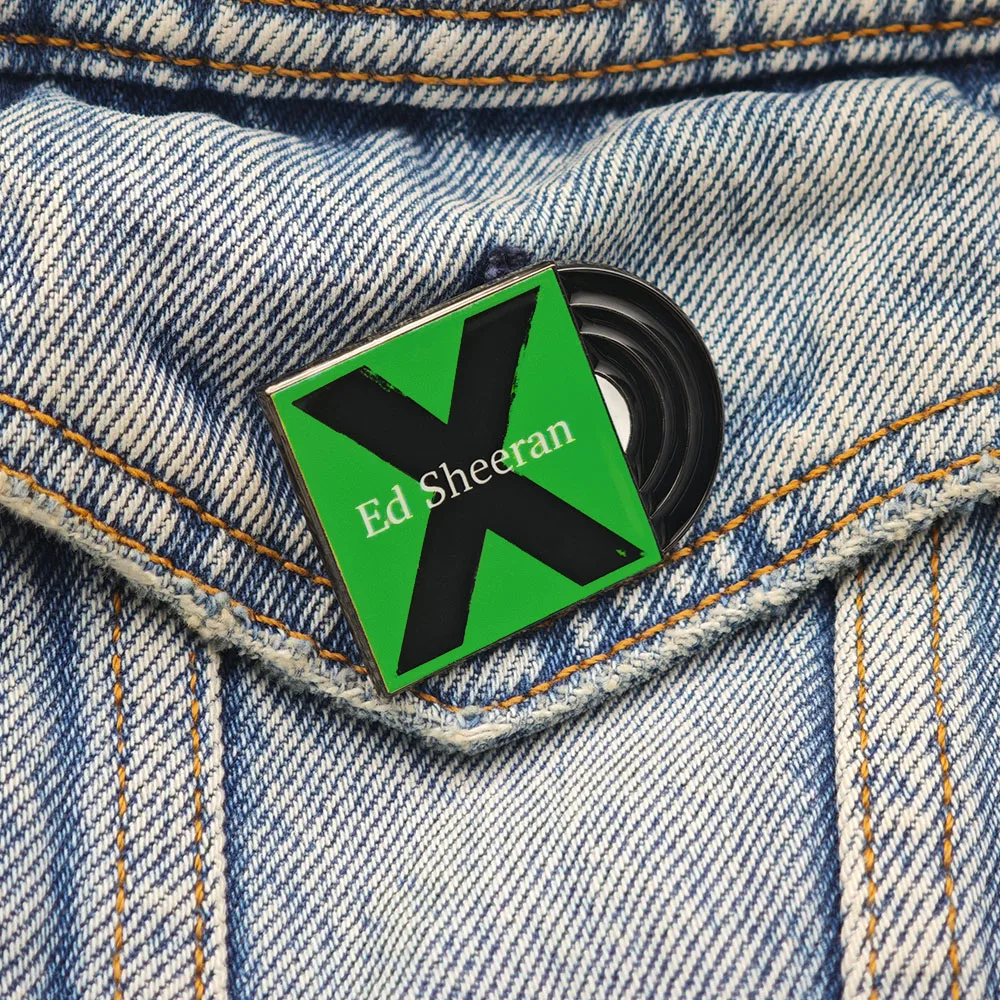 Ed Sheeran X Album Brosche Multiply Green Pop-Musik-Star-Fan-Anstecknadel Vinyl-Schallplatten-Abzeichen Britischer Sänger Schmuck Geschenk für Fans – Detail 8