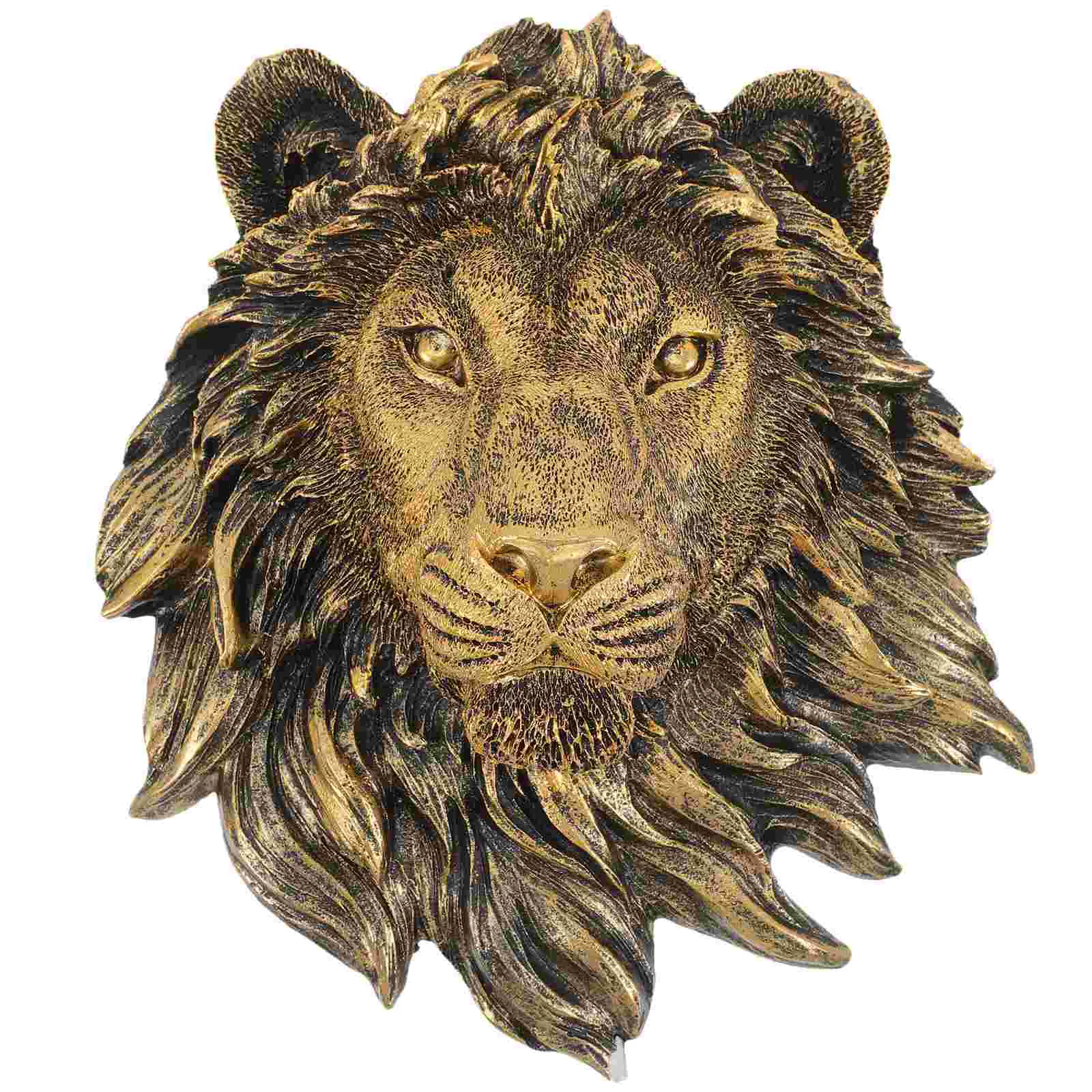 

Imitation Copper Lion's Head Wall Sculpture Large Decor Animal Ornaments Scene Pendants Home Decoration Bedroom Door