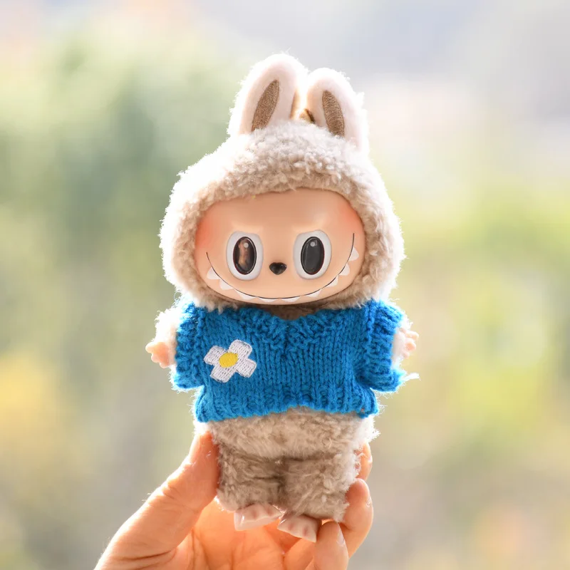 Labubu Clothes knitted sweater Cute Clothes Only Used for 17cm Labubu Vinly Dolls Toy DIY Dressing Game