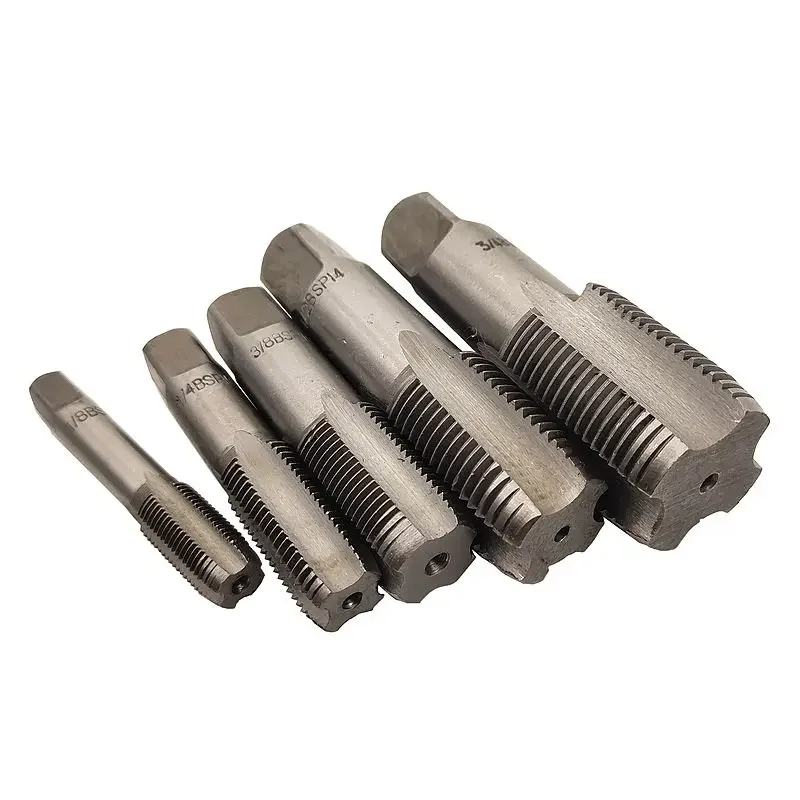 Krachtige 5Pcs HSS Taper Pipe Tap Metal Screw Thread 1/8\