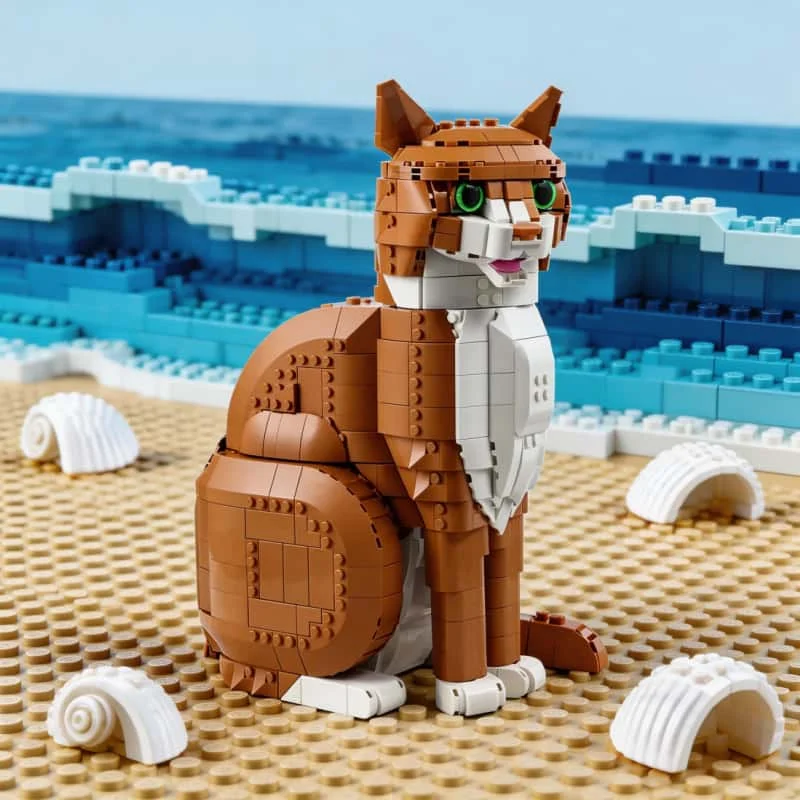 

2026 Orange Mi animal Model Building Block Assembly Cute cartoon creative building block model Christmas Birthday Toy Gift