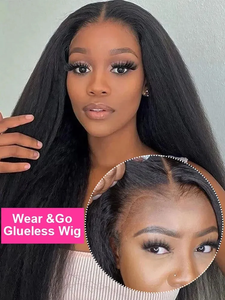 ياكي غريب مستقيم 7x5 HD الدانتيل الباروكات الأمامية خصلات الشعر المستعار الإنسان غلويليس شعر مستعار شعر الإنسان جاهز للارتداء والذهاب قبل قطعها للنساء #4