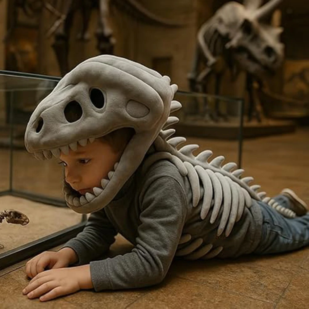 

Костюм скелета динозавра, мягкая плюшевая игрушка-скелет динозавра для женщин и мужчин