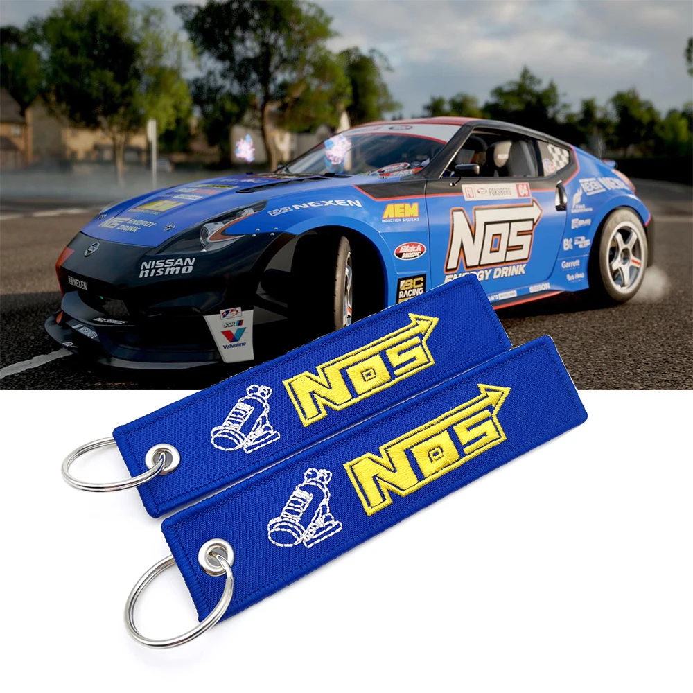 

Embroidered Car Keychain For NOS JDM Racing Keyring Nylon Woven Key Chain Key Strap Auto Motorcycle Key Holder Accessories