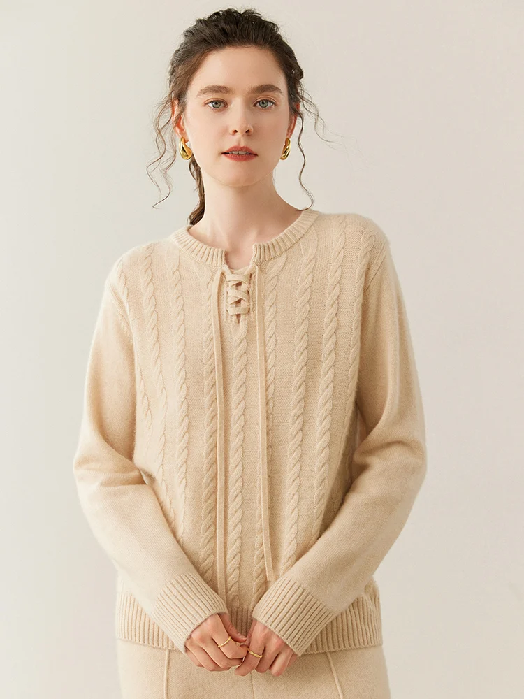 

New Fashion 100% Cashmere Women Sweater Light Luxury Autumn Winter Female Knitted Pullover Lady Blouse Long Sleeve Clothing Tops