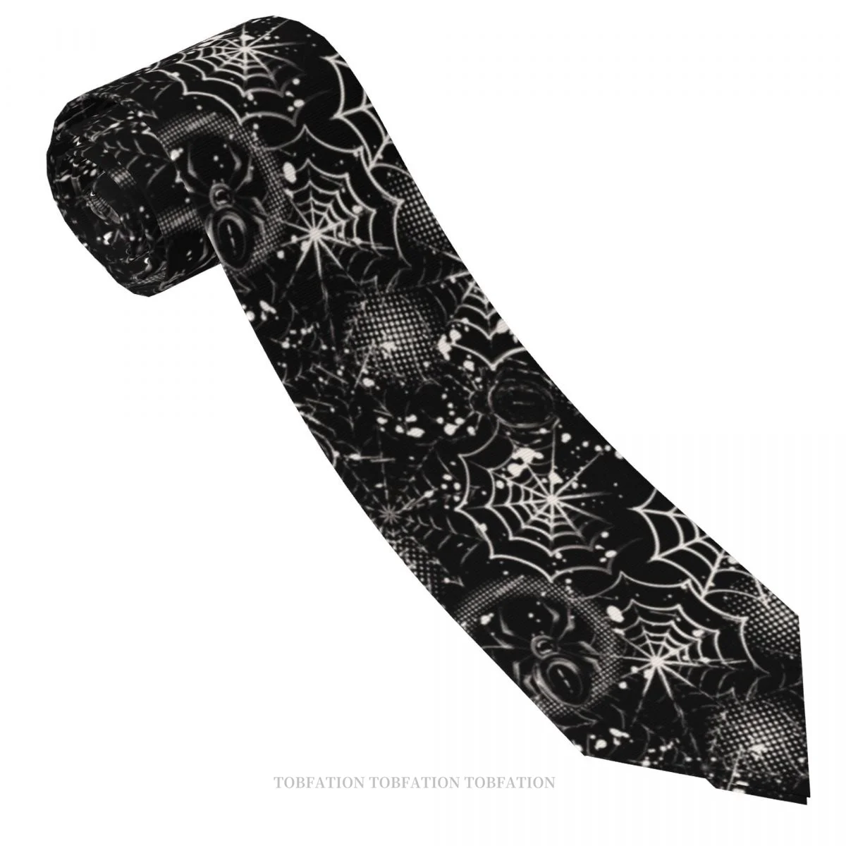 Black Print Ties Spider Casual Unisex Neck Tie Shirt Decoration Narrow Striped Slim Cravat