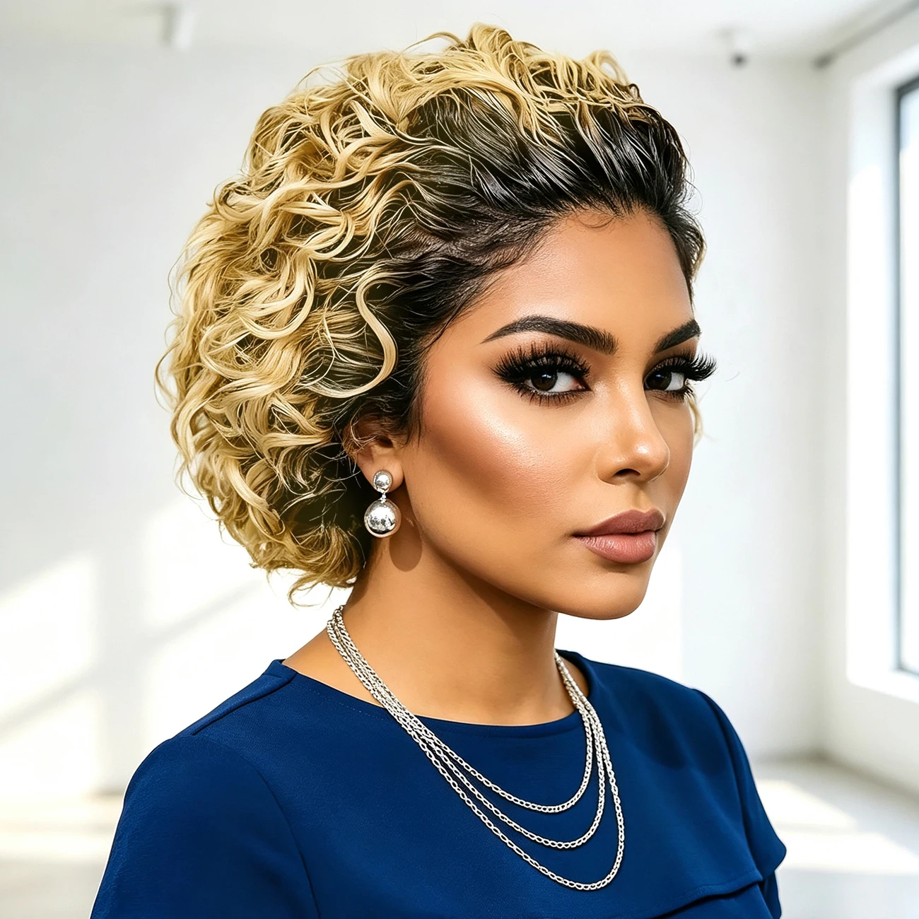 Pixie Cut Wigs Human Hair 6Inch Short Curly Lace Frontal Human Hair Wigs For Women Water Wave Bob Wig 13x1 Transparent Lace Wigs