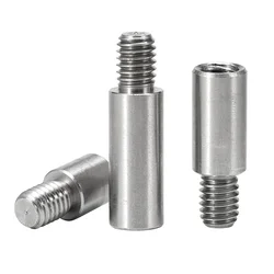 Threaded Pilla Stainless Steel M2 M2.5 M3 M4 M5 M6 *L+4/6/8mm Round Spacing Screw PCB Standoff Spacer Single Head Column