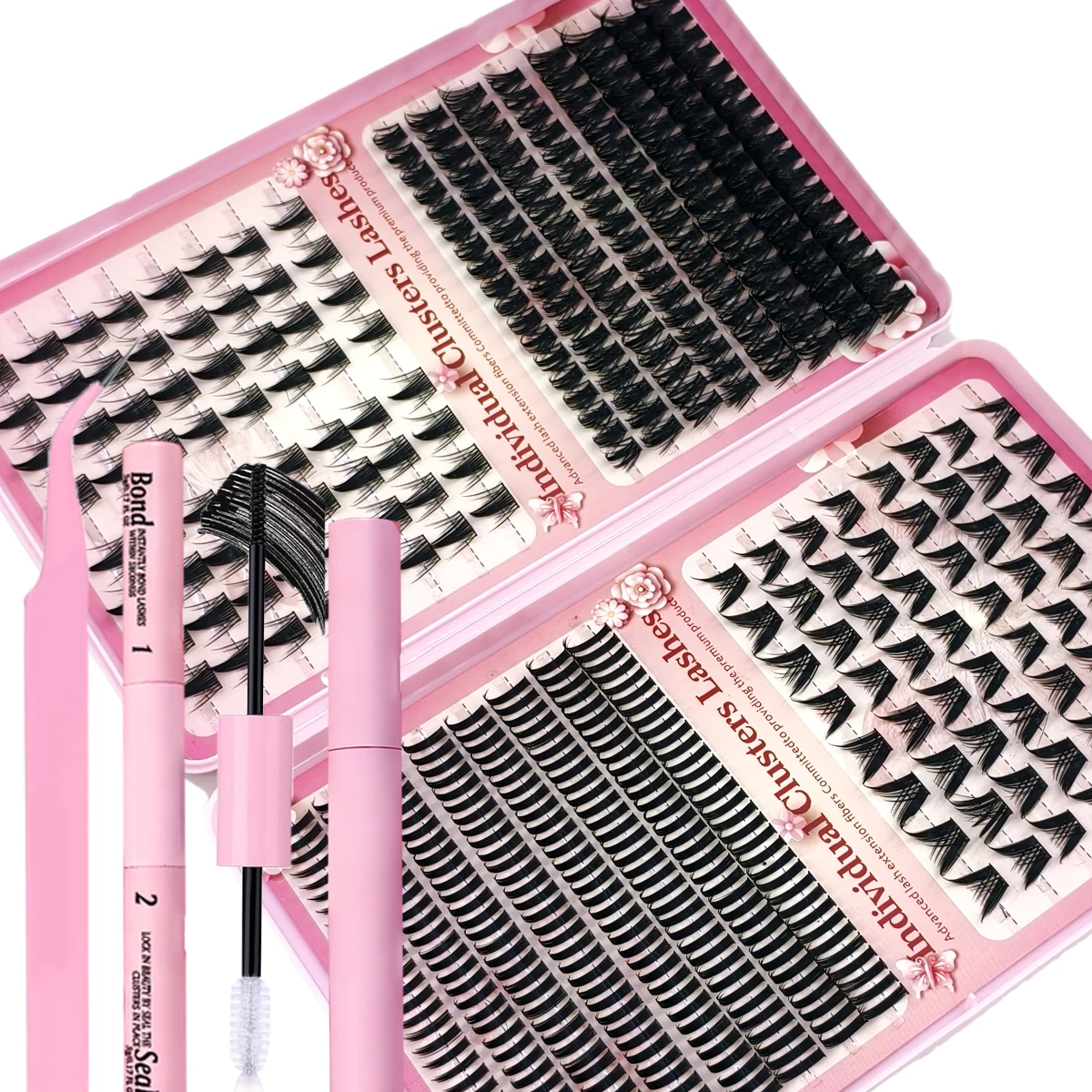 Neue 32-reihige 512 Cluster Mix Wimpern, Natürlicher Manga-Look, DIY-Set für Wimpernverlängerung, Wiederverwendbare Natürliche Wimpern – Detail 7