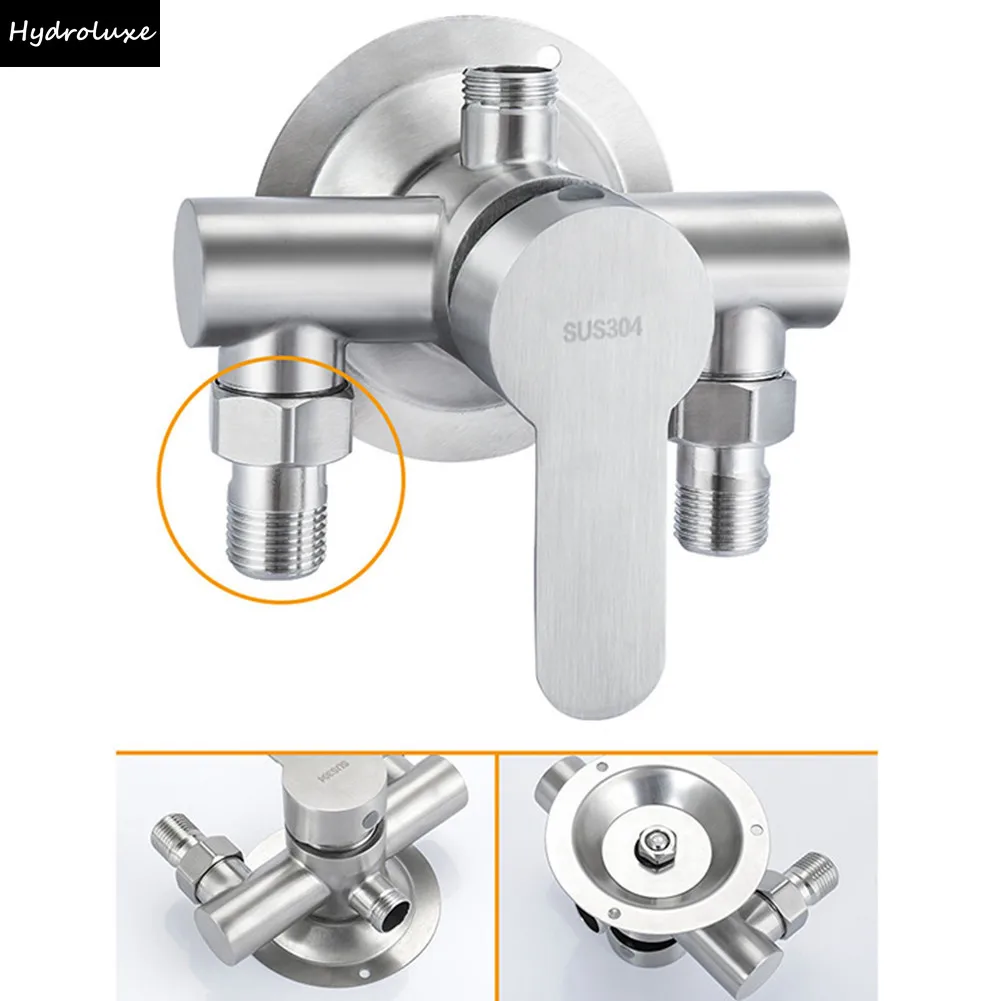 Edelstahl-Duscharmatur mit Heiß- und Kaltwassermischer, Wandmontierte Metallgriff-Wassermischventil-Duscharmatur