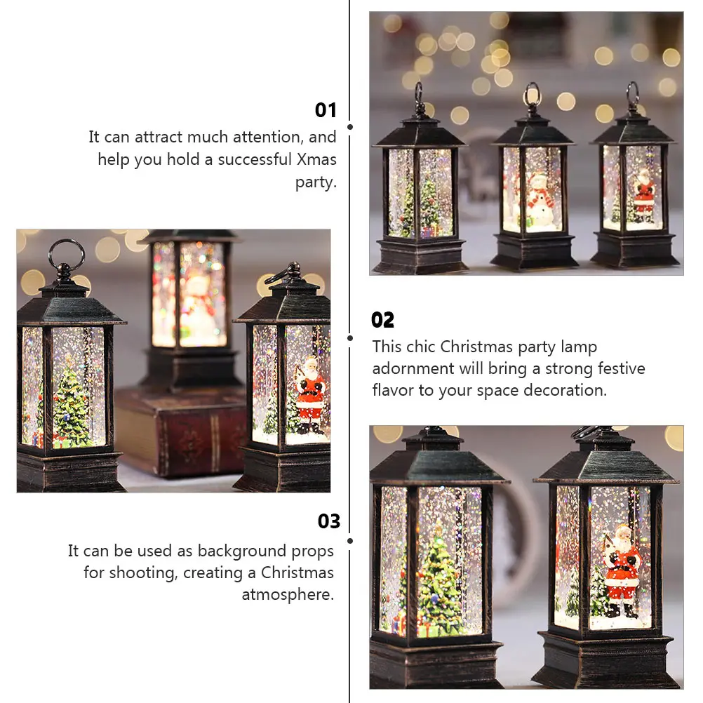 

LED Christmas Light Ornaments Decorations Portable Small Oil Lamp Indoor Desktop