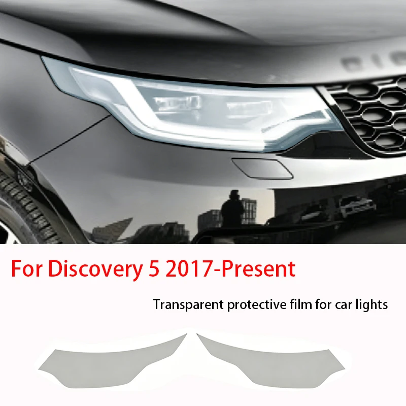 

Для Land Rover Discovery 5 L462 2017-наст. время: Прозрачная дымчато-черная пленка из ТПУ для фар, защитная от царапин, аксессуары для ремонта