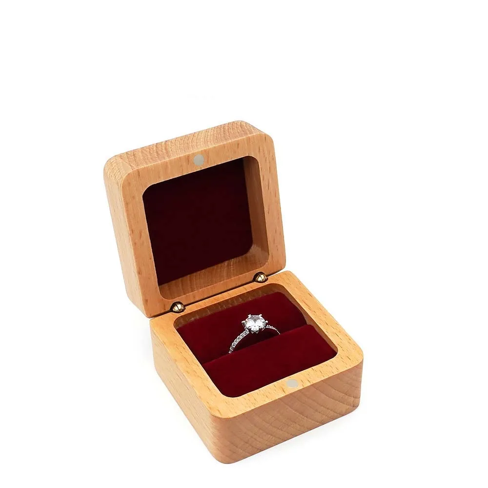 

Simple Velvet Wood Rings Box Retro Exquisite Earrings Display Tray Ear Studs Case Jewlery Organizer Ring Earring Holder Desk