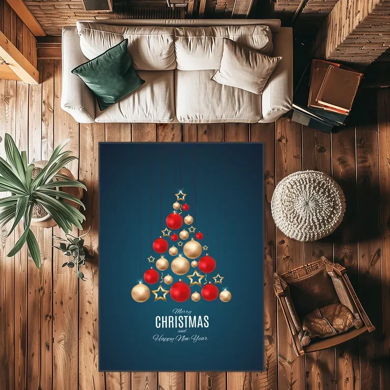 عيد ميلاد سعيد البساط عيد الميلاد السجاد هدية الكريسماس البساط عيد الميلاد السجاد نويل 2026 البساط البساط الرجعية ديكور المنزل #1