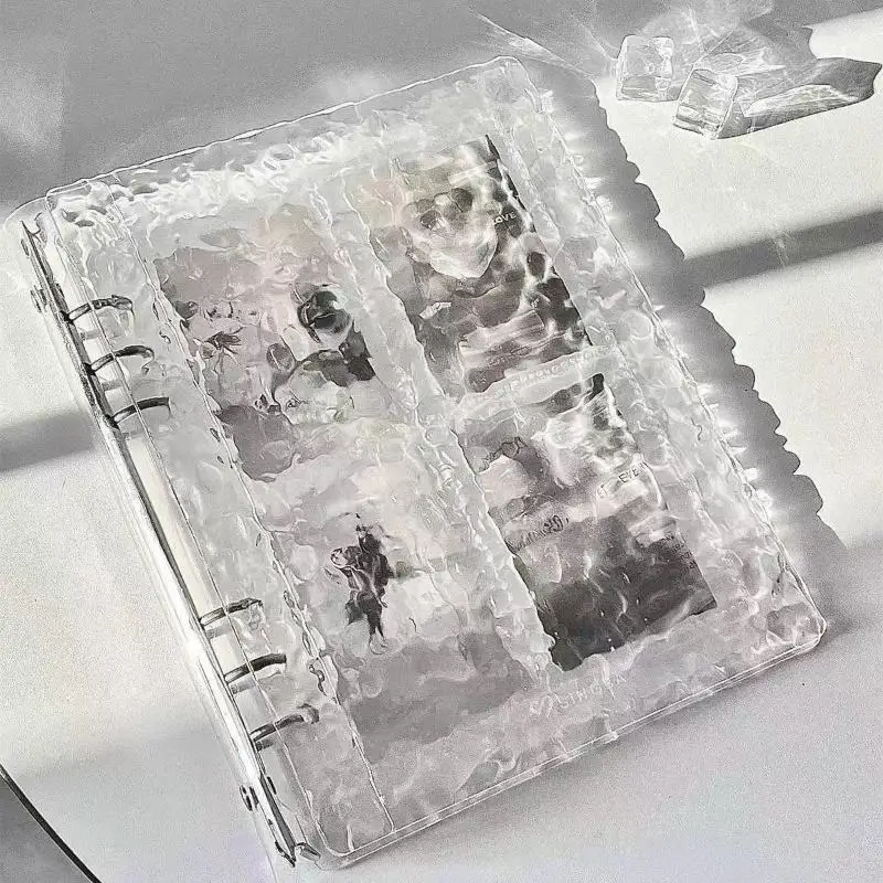ZY A5 Ordnerhülle für Fotokarten, Sammelmappe, Organizer, 6-Loch-Acryl, Wasserwellen-Optik, transparentes Album – Detail 1