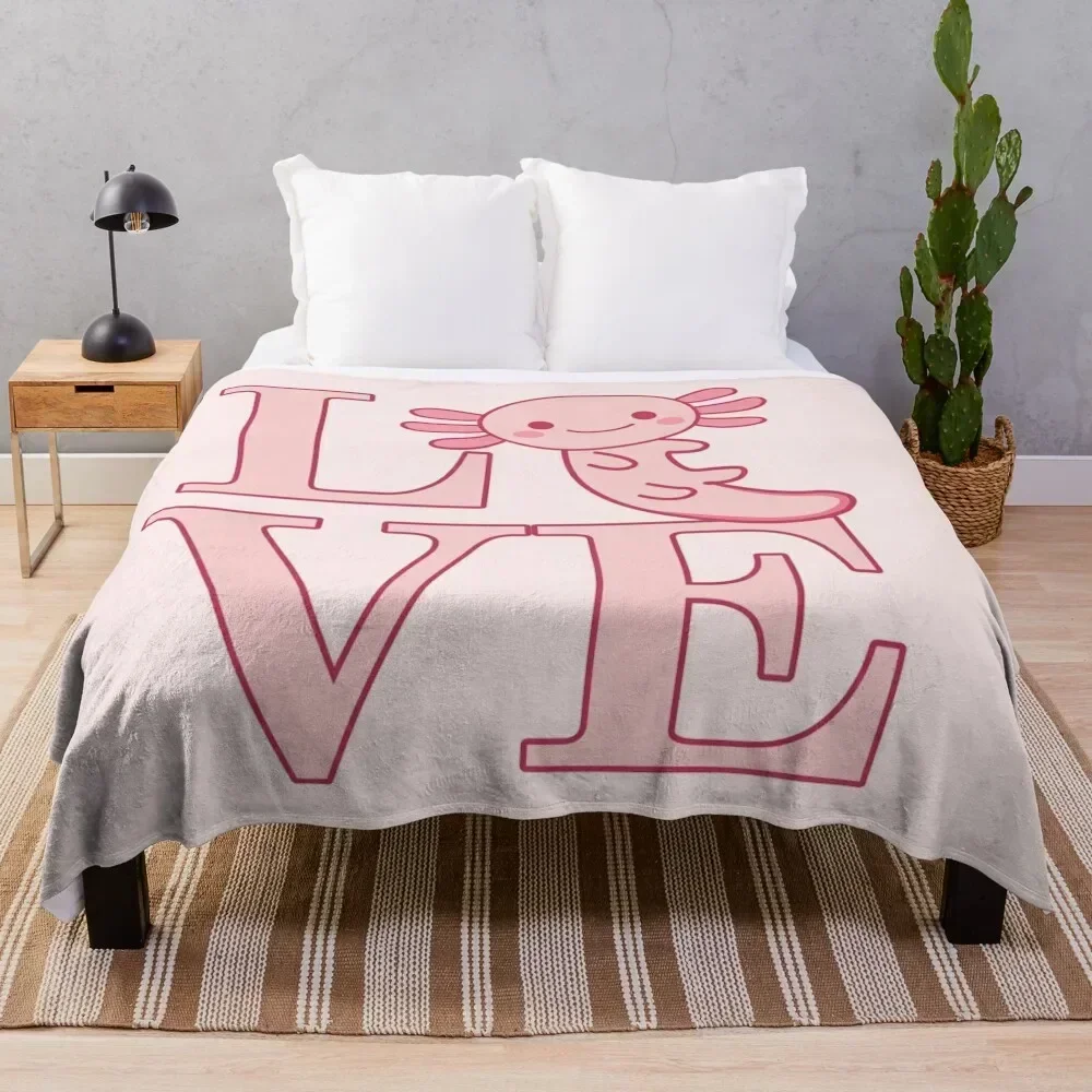 

Love Axolotl. Throw Blanket Cute Plaid Luxury St Blankets