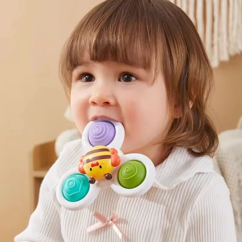 1 Stück Baby Cartoon Zappeln Spinner Spielzeug bunte Insekten Kreisel Lernspiel zeug Fingers pitze Rassel Bad Spielzeug für Jungen Mädchen Geschenk