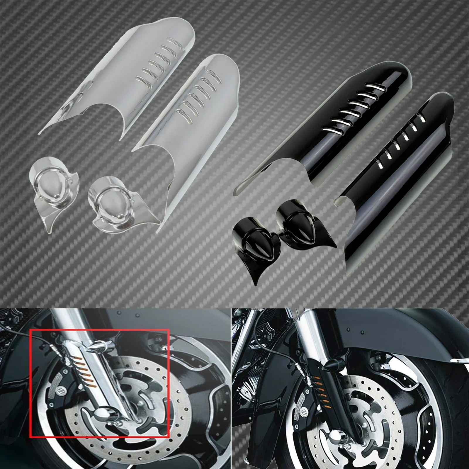 Motorcycle Lower Fork Leg Cover For Harley Touring Road Street Glide FLHX FLHR Ultra CVO 00-13 Guard Deflector Shield Protector