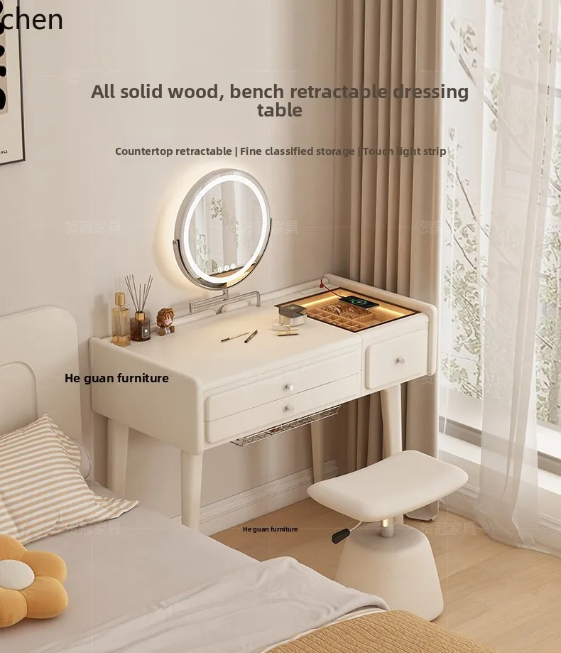 HT  Desk Makeup Table Small Apartment Writing Home Bedroom Computer Desk Ready to ship and purchase with peace of mind