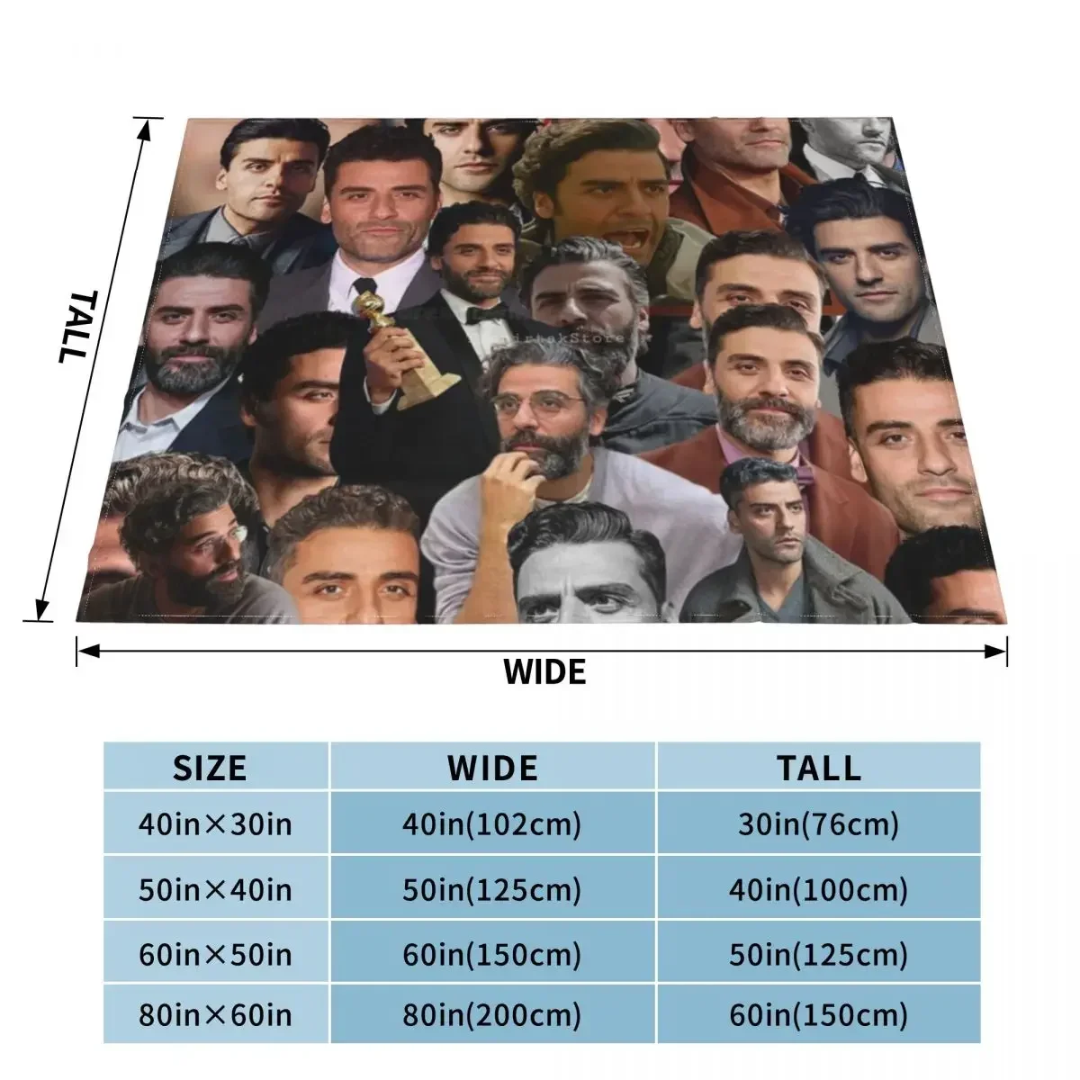 Custom Oscar Isaac Photo Collage Throw Blanket Thermal Blanket Decorative Blanket Beautiful Blankets