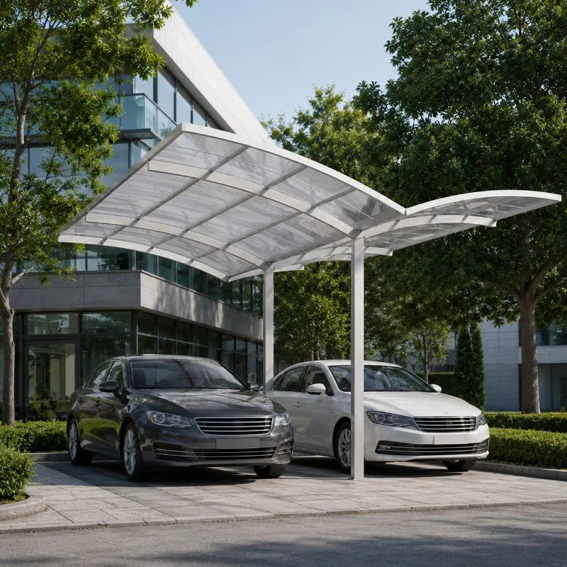 Fixed Steel Frame Villa Patio Parking Car Sunshade Customized Patio Pergola Parking Roof Rain Sun Shade Shelter
