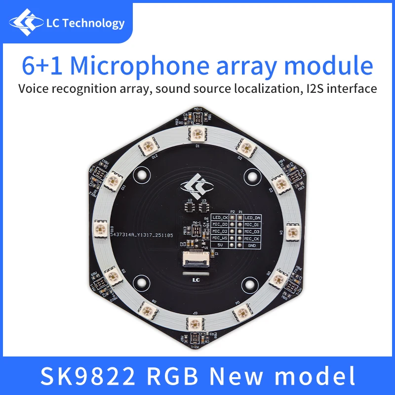 6+1 microphone speech recognition array I2S interface