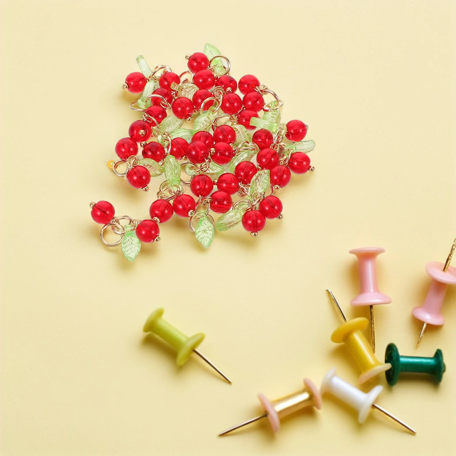 

20 шт., подвески с красной вишней, смоляные фруктовые бусины, сделай сам, ожерелье, браслет, серьги, аксессуары, подвески с вишней, пластиковые фруктовые бусины