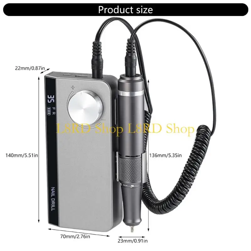 L8RD perceuse à ongles professionnelle 35000 tr/min lime à ongles électrique sans fil e-file