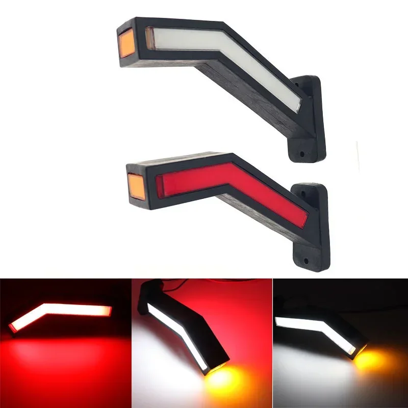 2x LED Neon Stalk Side Marker Light 12V 24V Truck Trailer Warning Indicator Position Lamp Universal Waterproof Amber Red White