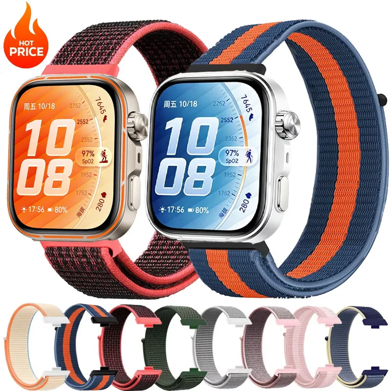 Armband für Huawei Watch Fit 5 Pro 4 Fit 3, atmungsaktives Sport-Nylon-Schlaufenarmband, Correa für Huawei Watch Fit5 Fit4 4Pro