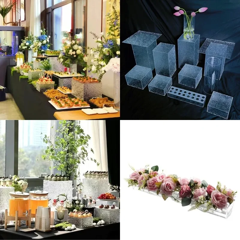 13 pcs Luxury Buffet Stand Acrylic Candy Bar Riser Wedding Dessert Table Decor Flower Vase Cake Foods Juicy Snack Display Prop