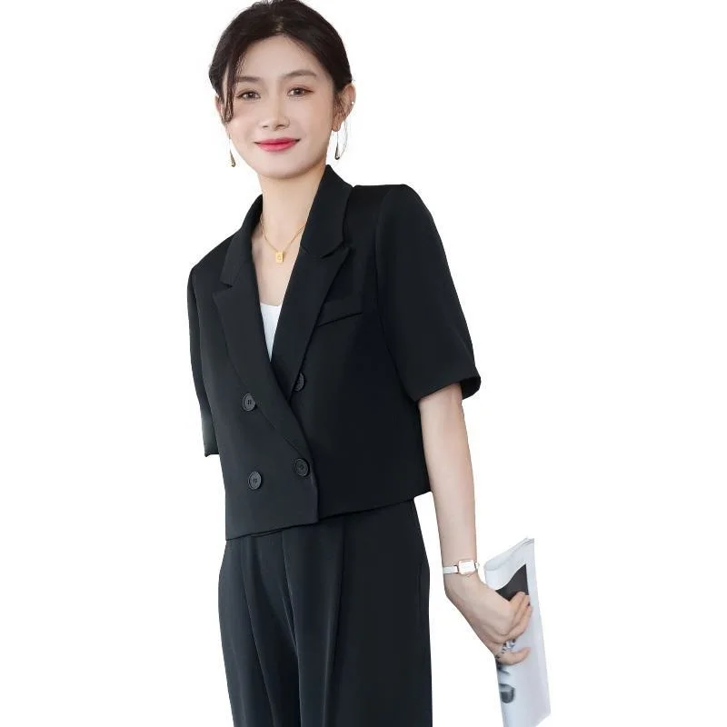 Suit Jacket Women's Short Sleeved Temperament Goddess Style Casual Small Figure Formal Dress Professional Suit Women Blazer Coat