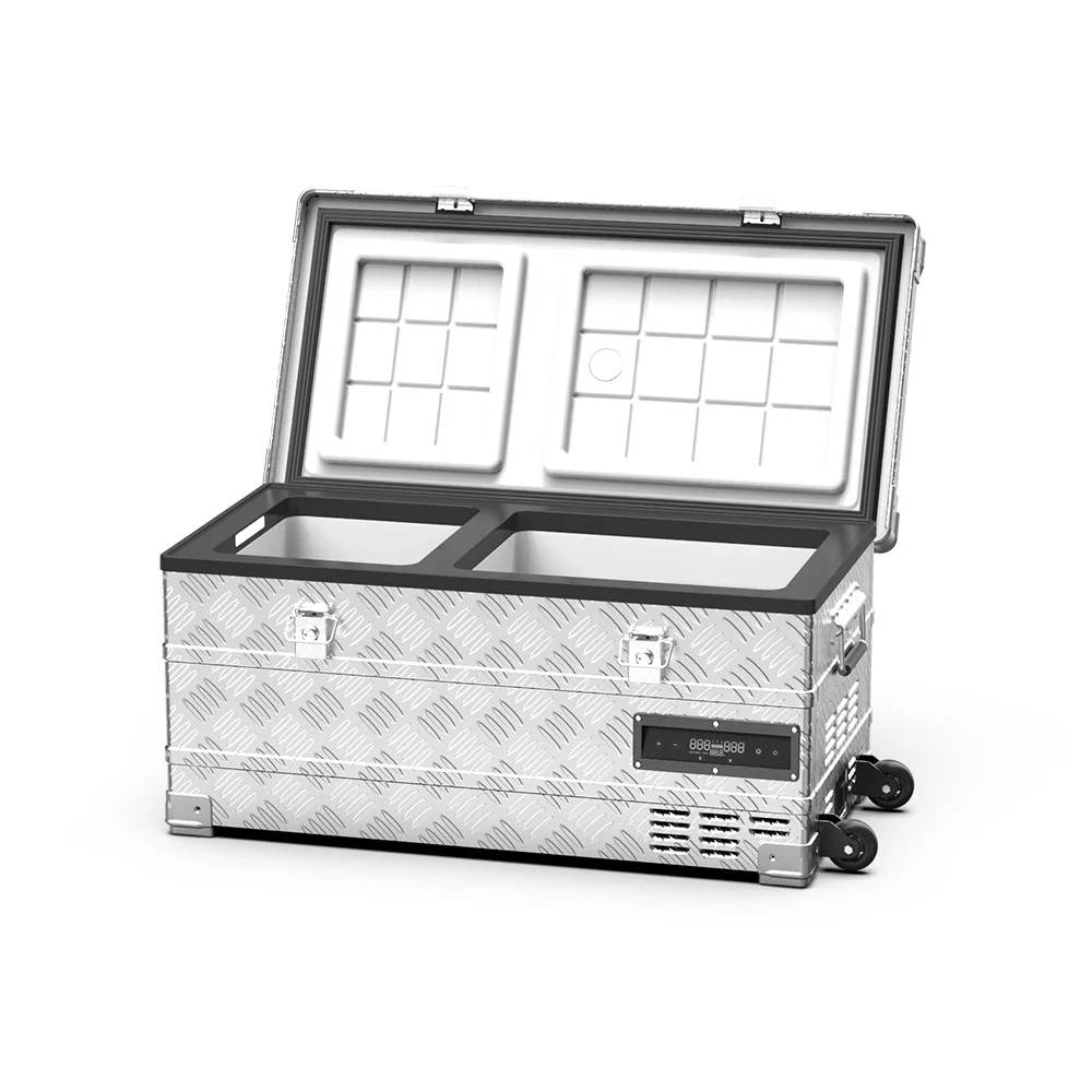 

Tom Auto2022 Dual Zone 12V 24V Fridges 42L Cooler Box Car Fridge Freezer Portable Refrigerator for Caravan, Truck, Transportatio