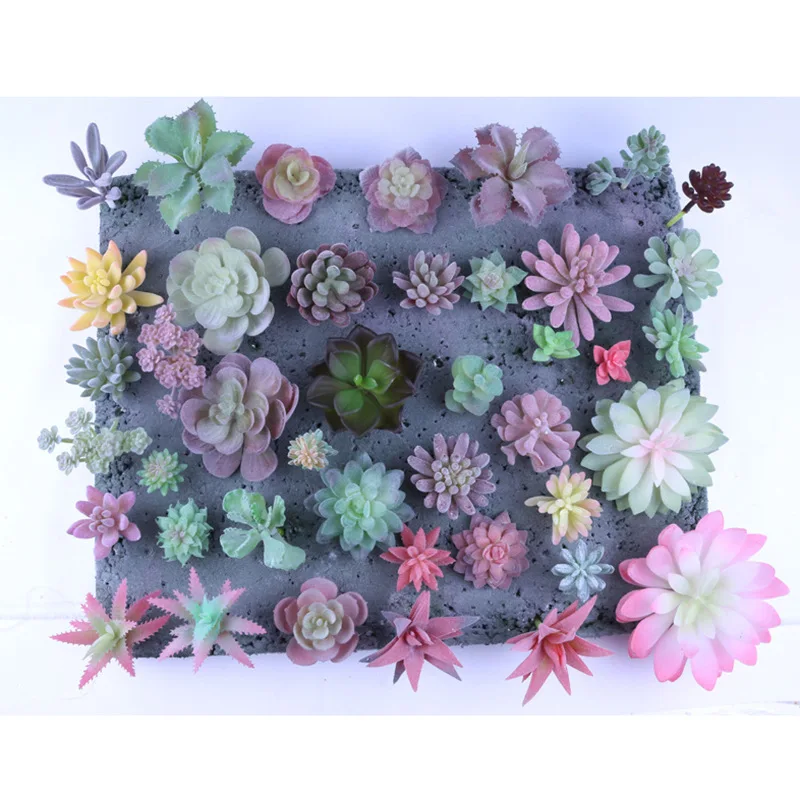 Artificial Succulents Fake Faux Flowers Plastic Simulated Floral Plants Craft DIY Accessories Home Office Decoration Supplies