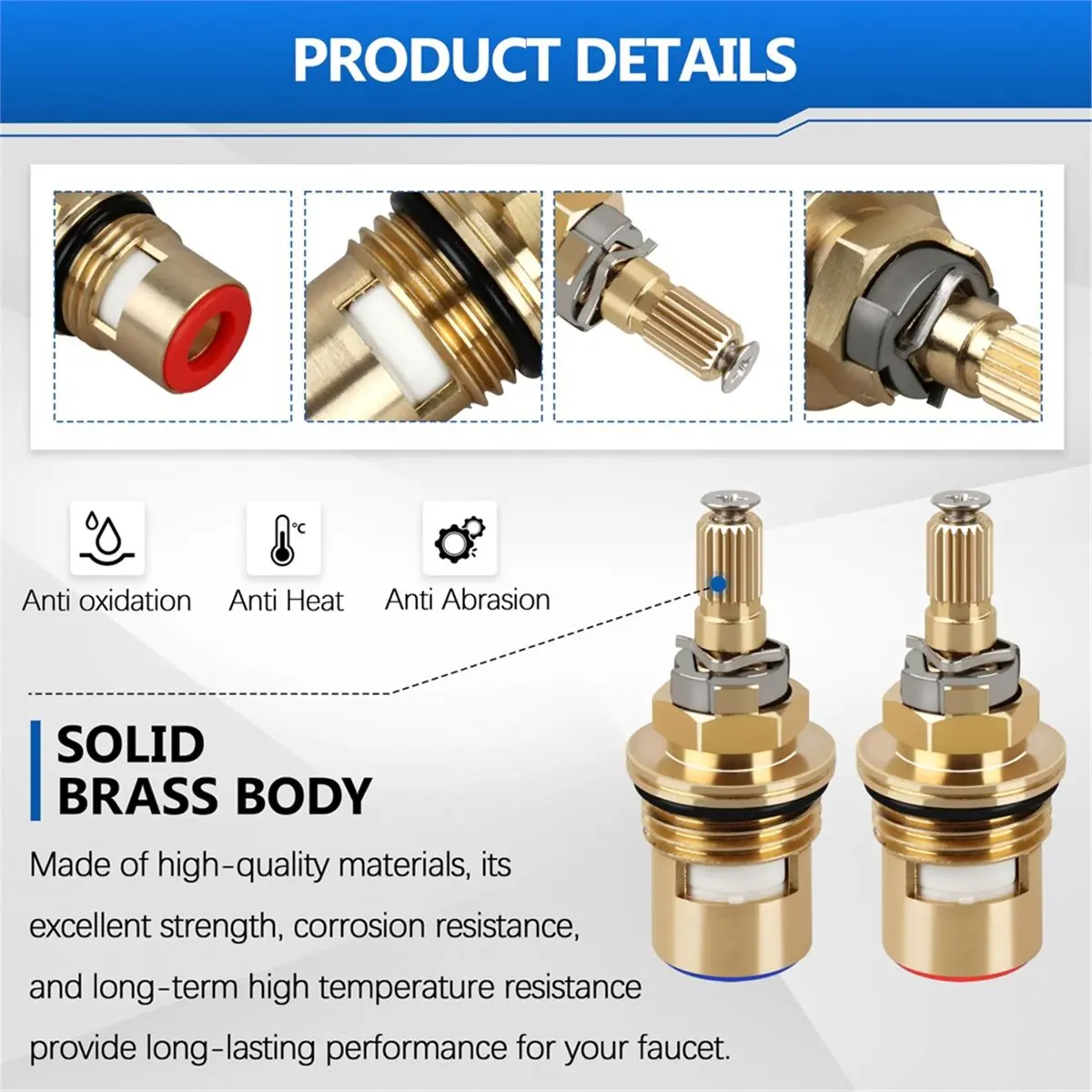 (WSFS) Faucet Cartridges Replacement Set for Kohler K-GP77006-RP & K-GP77005-RP,Hot and Cold Faucet Ceramic Valve Cartridges