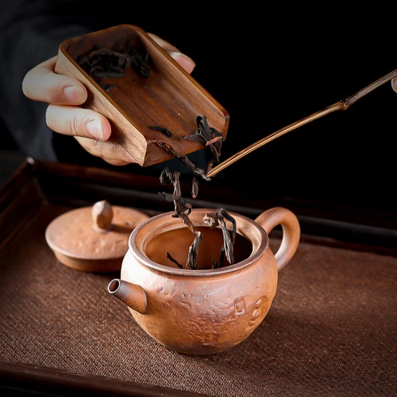 Raw Ore Rough Pottery Tea Pot Handmade Tea Set Single Pot Tea Kettle Tea Ceremony
