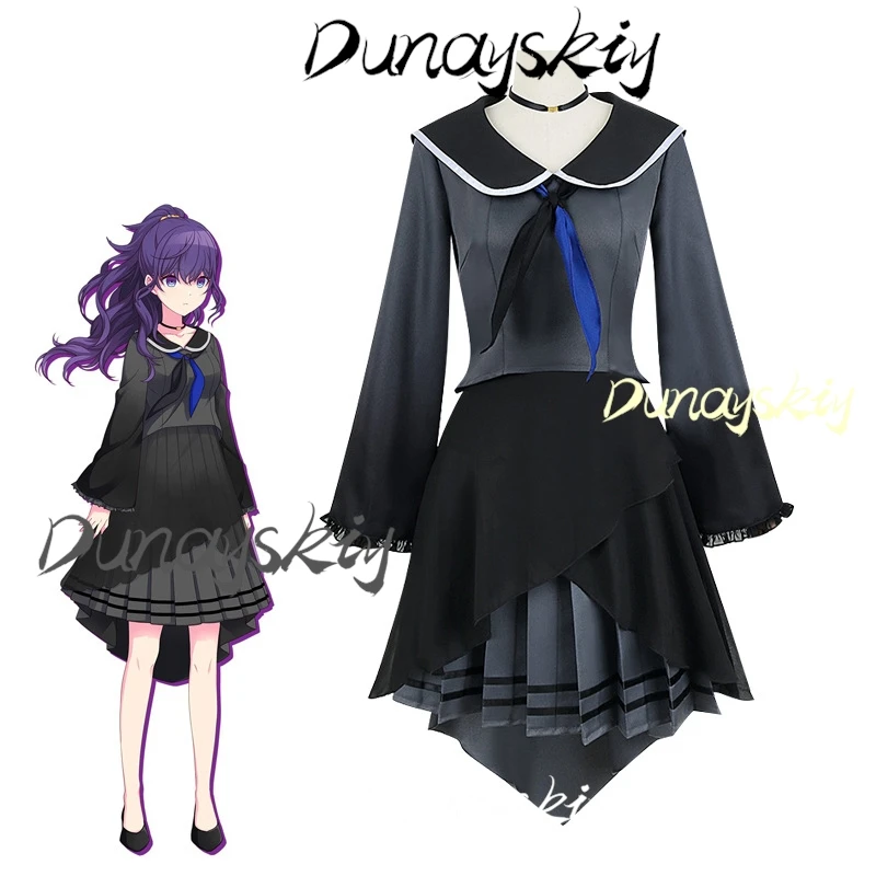 Asahina Mafuyu أزياء تنكرية شعر مستعار أنيمي مشروع Sekai الملونة المرحلة تأثيري وشاح علوي فستان وتتسابق للنساء الفتيات حسب الطلب