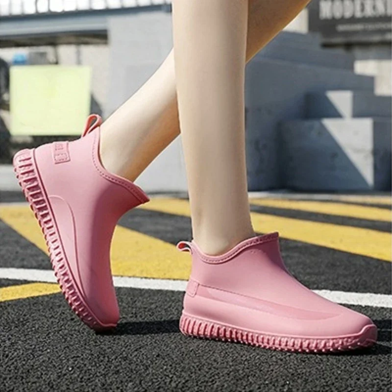 

Rubber Shoes for Women Waterproof Rain Boots Female Slip-on Work Garden Galoshes Oil-proof Non-slip Kitchen Shoes Footwear