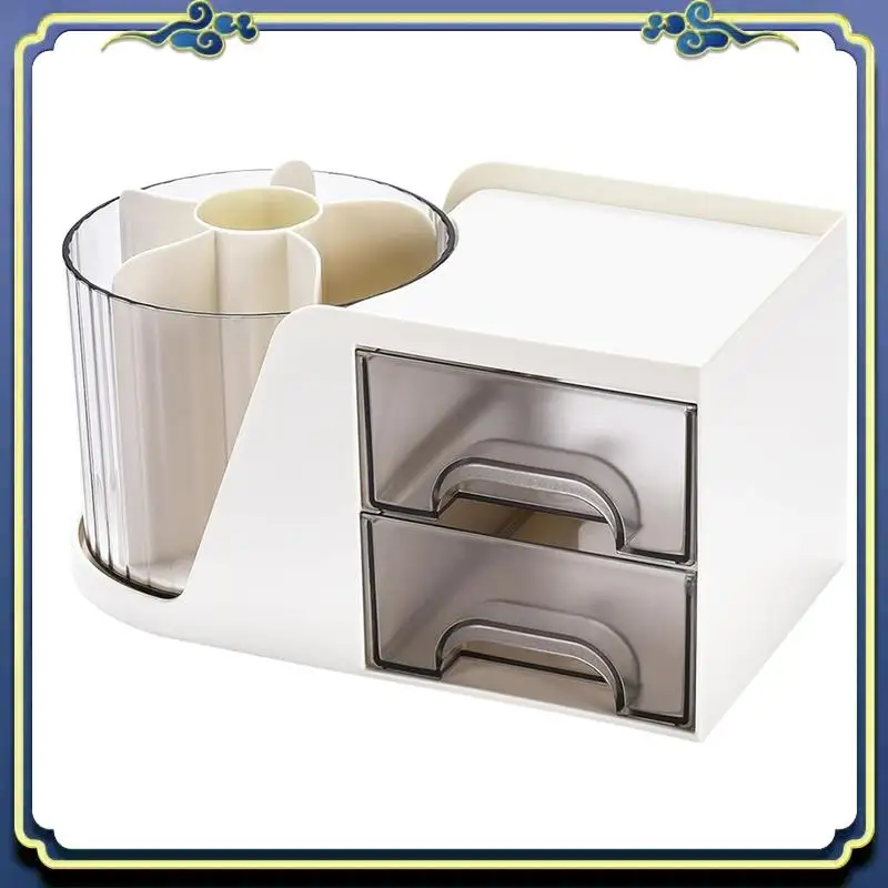 Portable Desktop Pen Pencil Card Holder Storage Box For Desk, Makeup Organizer, Office Supplies Desk Accessories